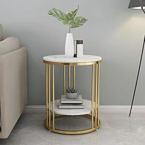 ETIQUETTE ART Wood End Table Gold White - Living Room, Side Table, Corner Table, Sofa End Table